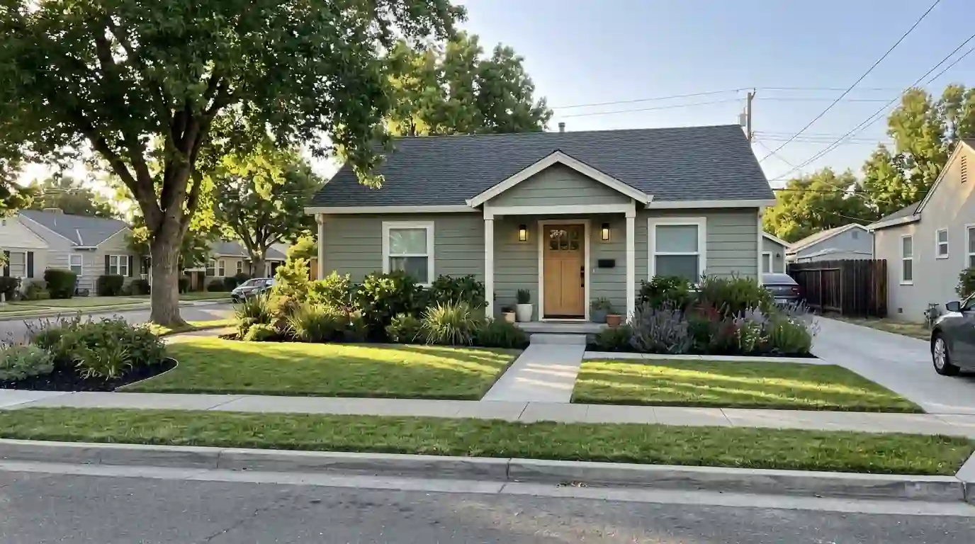 Small updated 1940s home with a neat front yard in Hollywood Park Sacramento